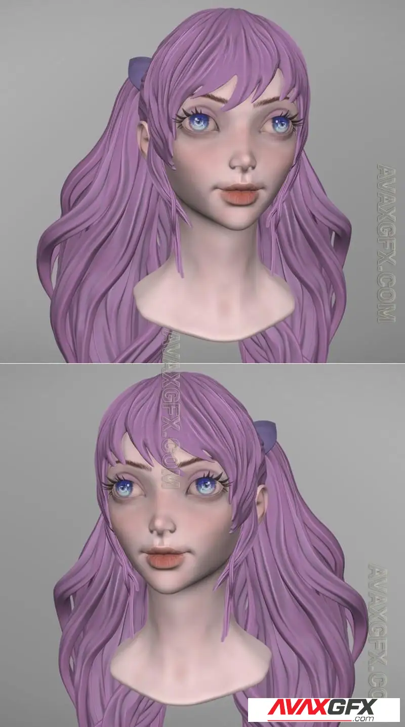 Anime Girl 01 - STL 3D Model