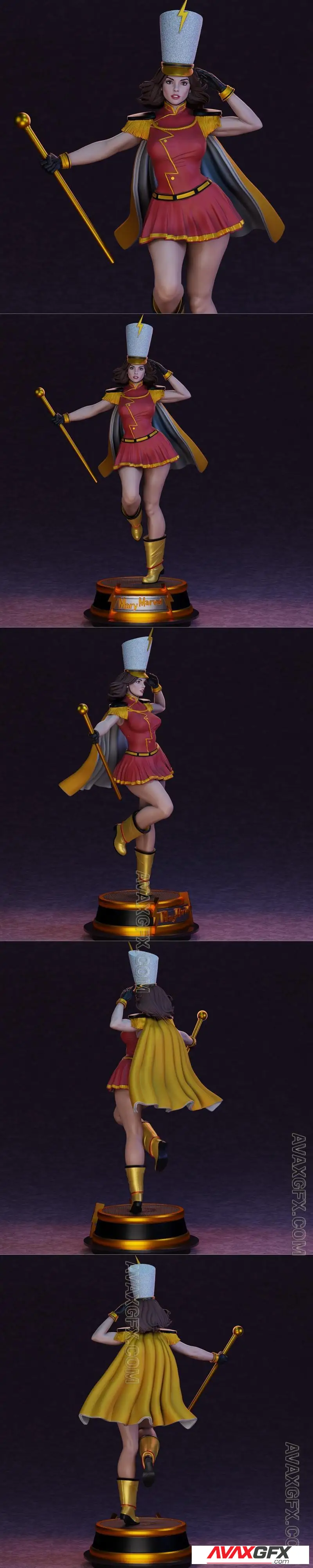 BrunoArt3D - Dc bombshell Mary Shazam - STL 3D Model