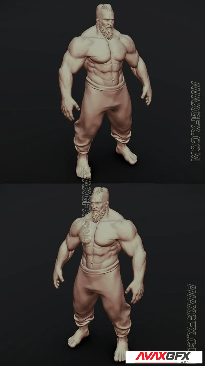 Giant Muscular Man - STL 3D Model