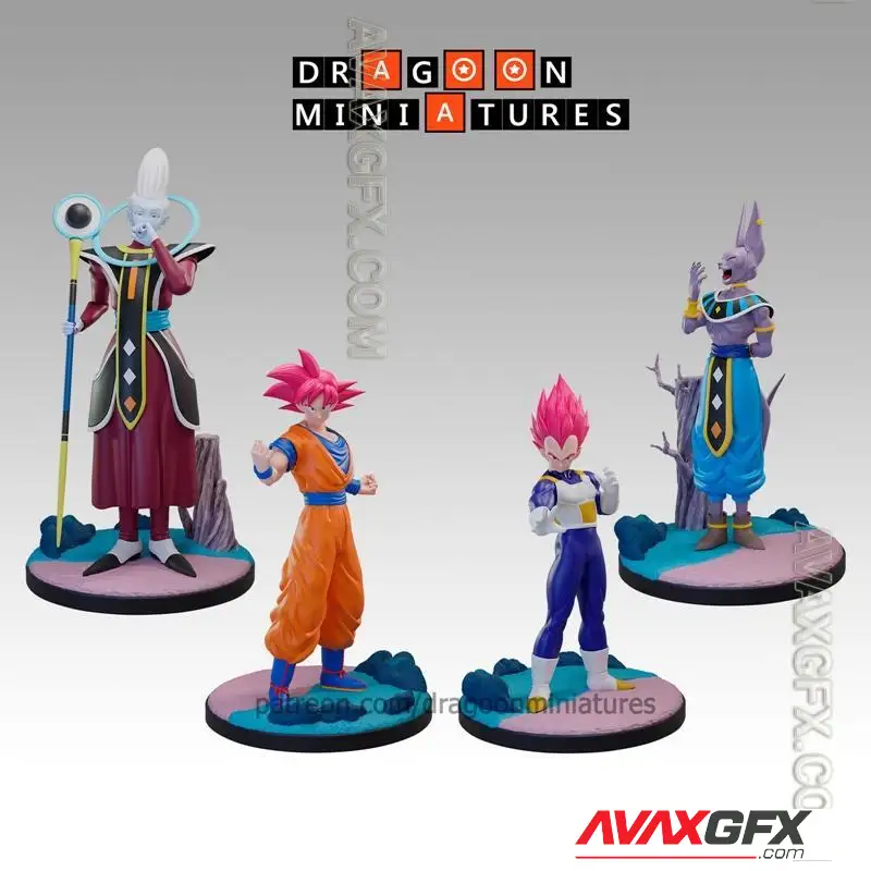Dragoon Miniatures - Dragon Ball Super Pack 1 - STL 3D Model