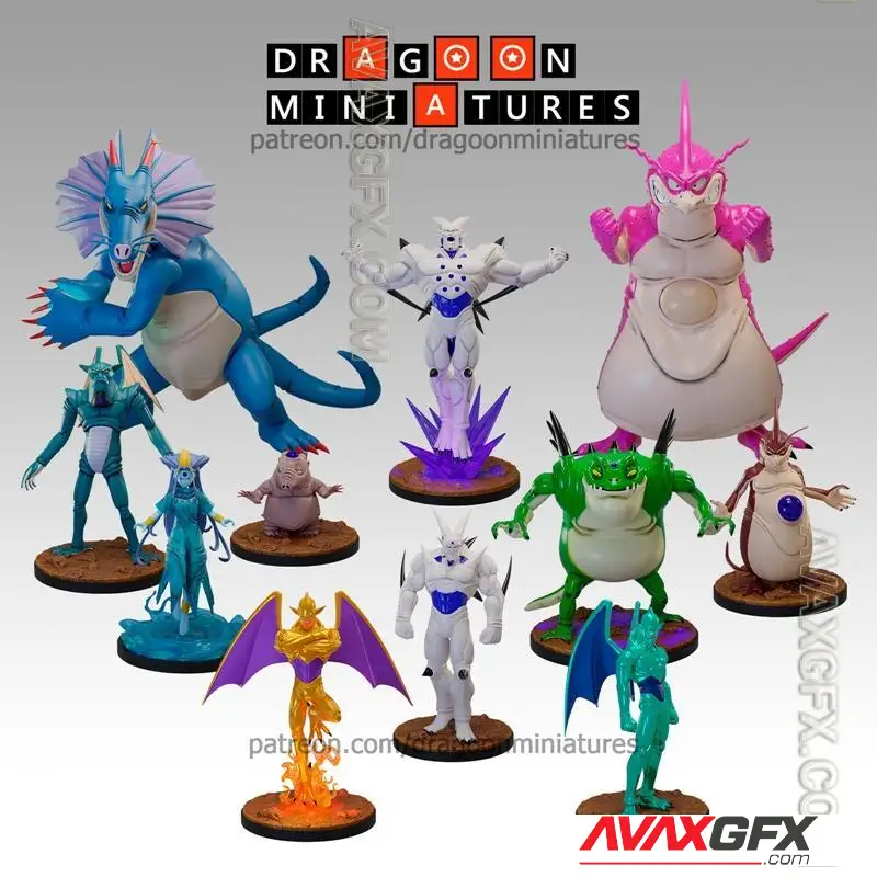 Dragoon Miniatures - Term 27 GT Pack 5 Shadow Dragons Pack - STL 3D Model
