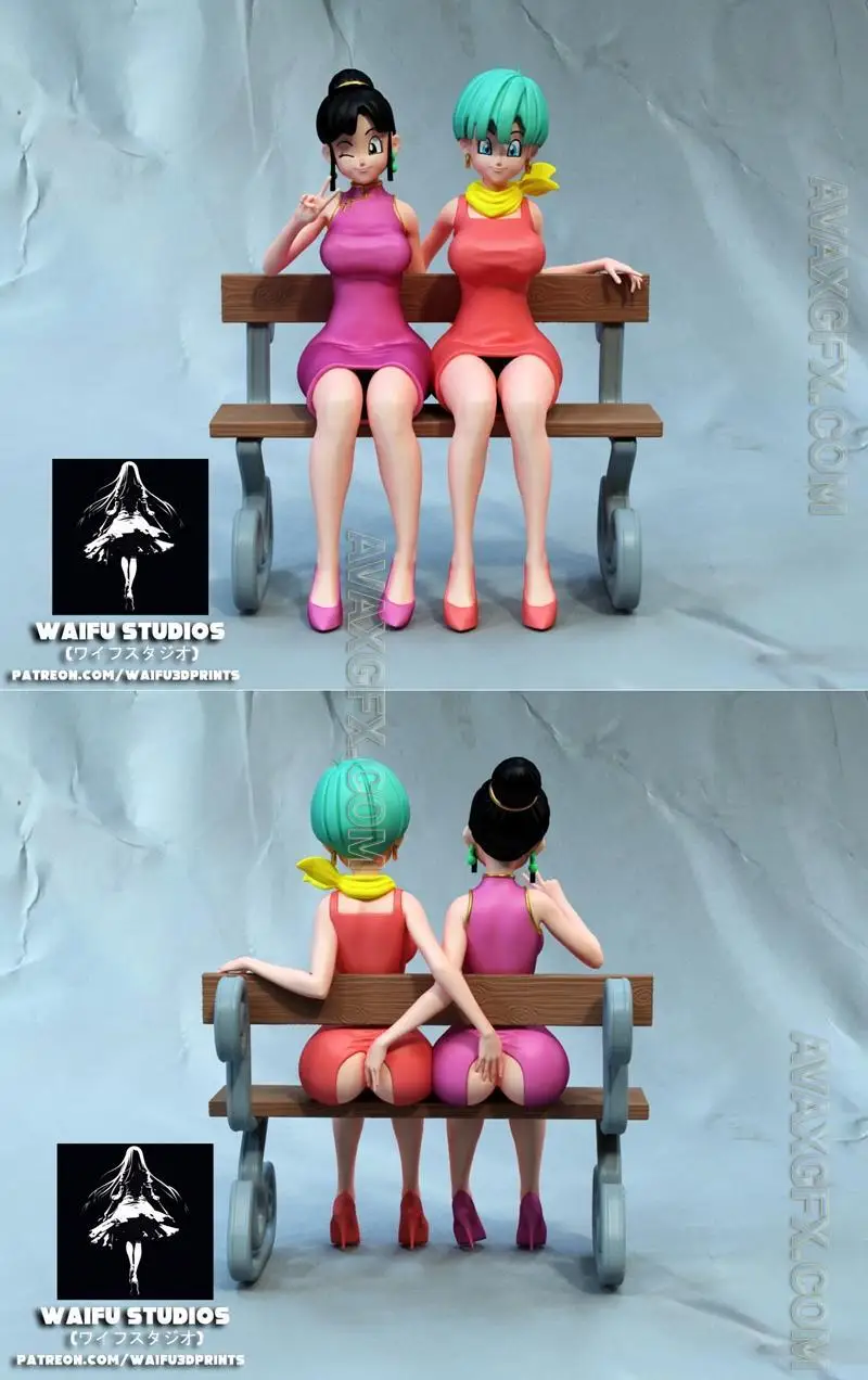 Waifu Studios - Dragon Ball - Bulma and Chi-Chi - STL 3D Model