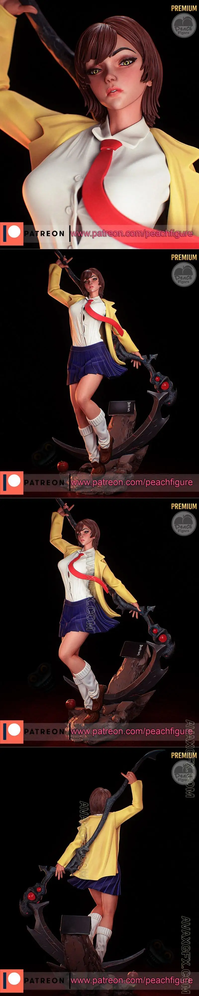 Peach Figure - Death Note - Light Yagami Female - STL 3D Model