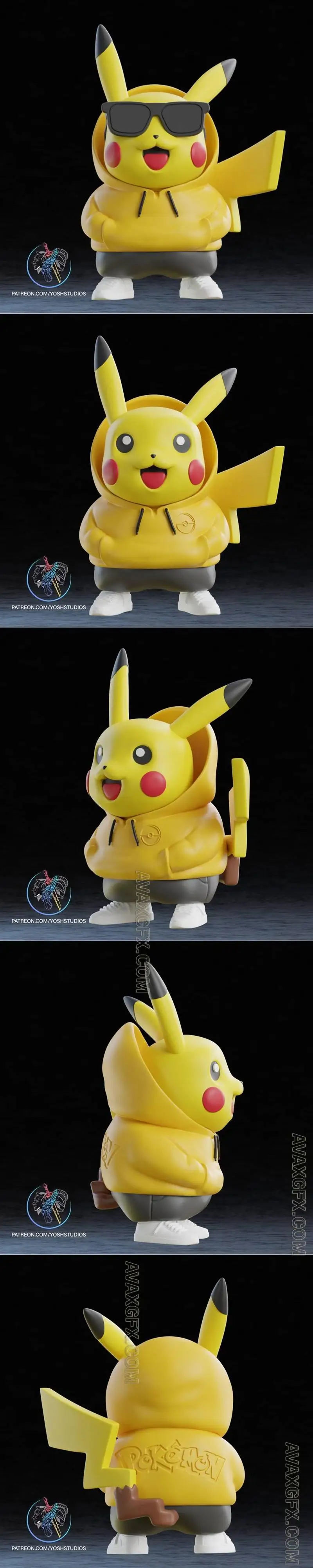 Urban Pikachu 4 & 6 inches - STL 3D Model