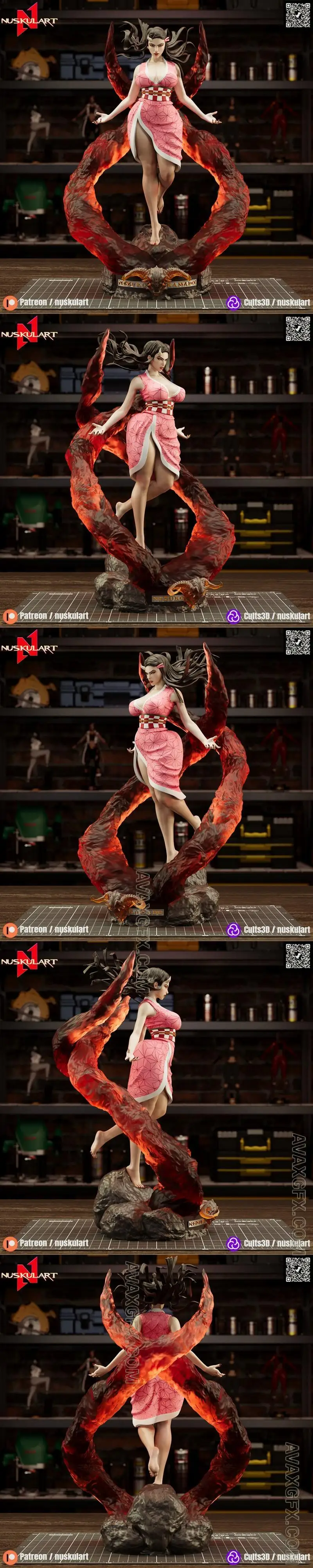 Nuskul Art - Nezuko Kamado - Demon SLayer - STL 3D Model