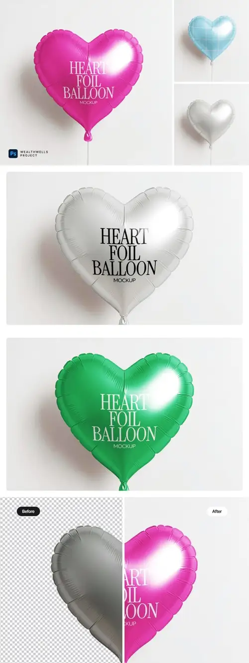 Download Metallic Heart Balloon XN5MYUX