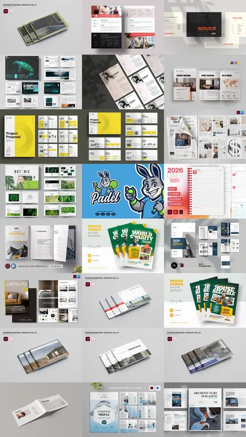 Download 24 Indesign Templates Bundle 9 2025