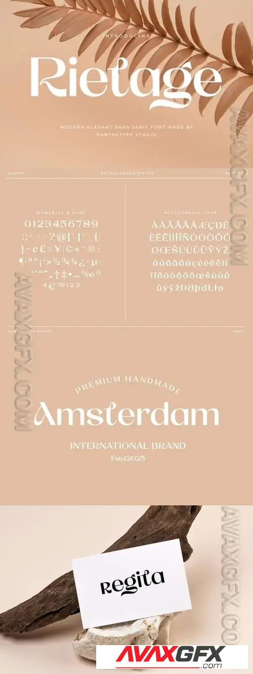 Rietage Modern Elegant Sans Serif Font ESDWFQR