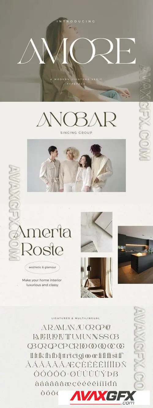 Amore Ligature Serif Font MUZZZDC