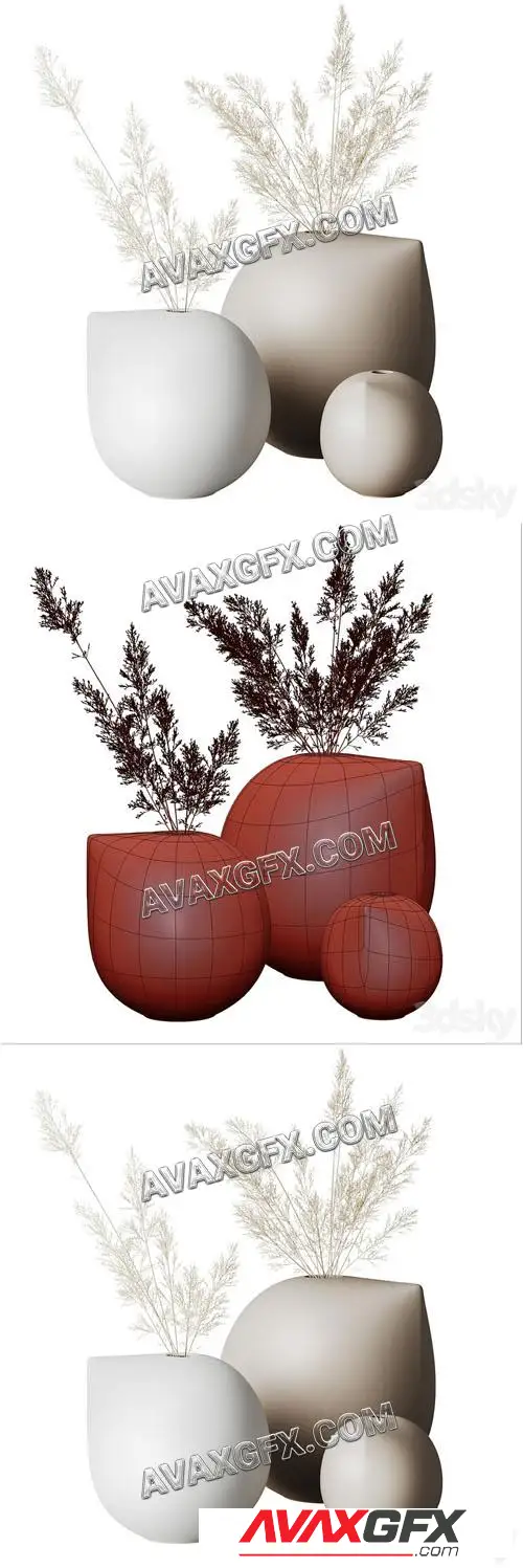 Set of vases DBKD Nib - 3D Model