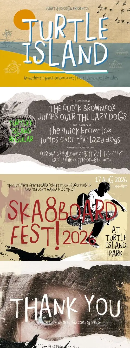 Download Turtle Island Hand-Drawn Font JXK5CPB