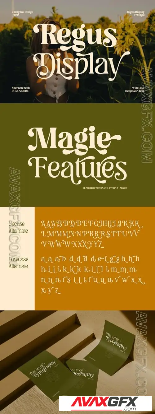 Regus Display - Perfectly Retro Stylish Typeface VZU24DN