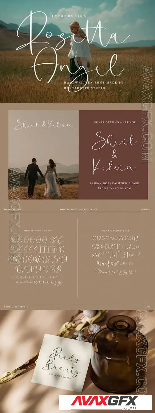 Rosetta Angel Handwritten Font G6N9WS5