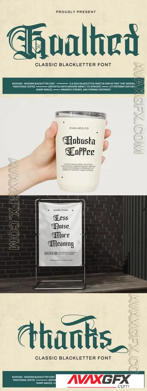 Kualhed -Classic Blackletter Font B9HUGHN
