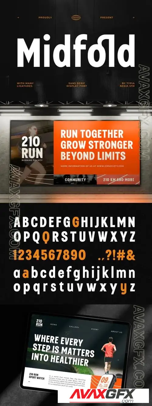 Midfold - Modern Sans Serif Display Font T2Y76ZP