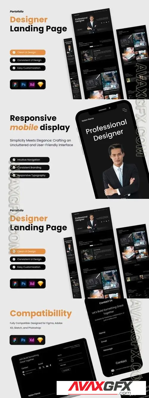 Portofolio Professional Designer Landing Page BEKM8SR