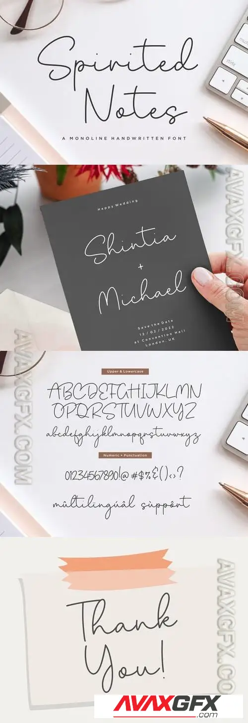 Spirited Notes - Monoline Handwritten 58EGR7A