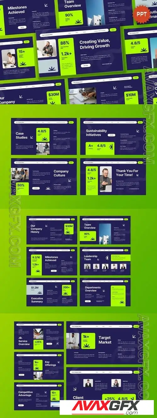Blue Green Company Profile PPT DVTPN9Y