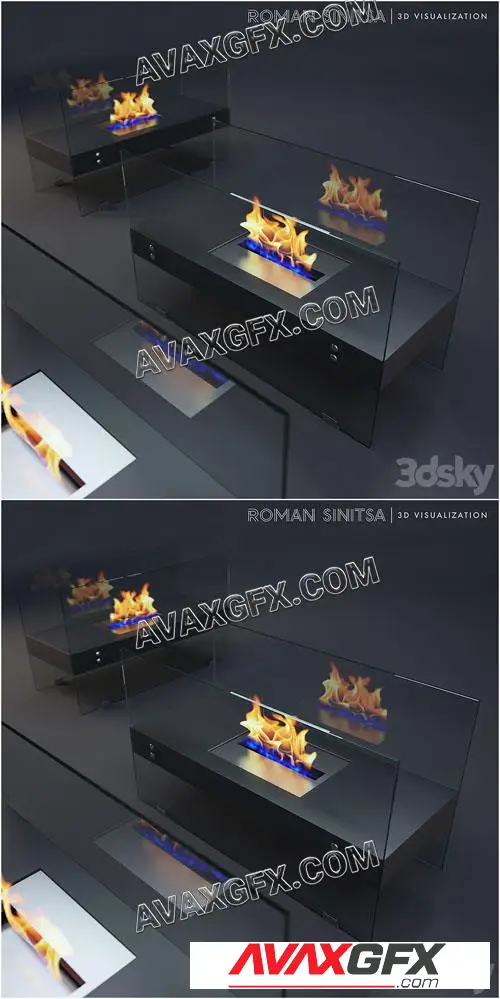 Bio Ethanol Fireplace - 3D Model