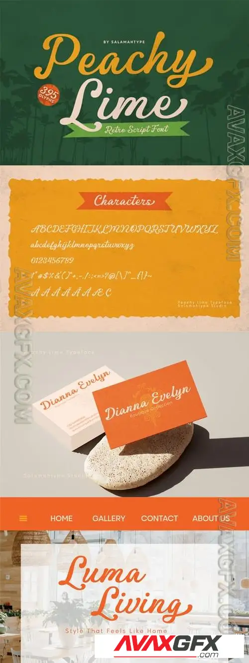Download Peachy Lime Retro Script Font BD62X9C