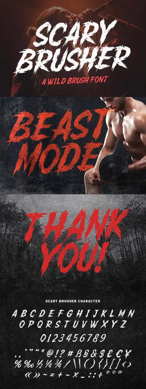 Download Scary Brusher a Wild Brush Font NXAGLRY