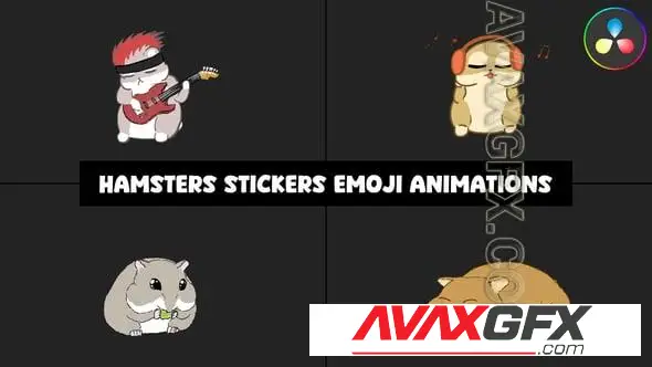 Hamsters Stickers Emoji Animations for DaVinci Resolve 58051589