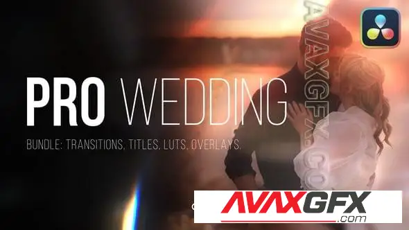 Pro Wedding Bundle for Davinci Resolve Transitions, Titles, LUTs, Overlays 57212944