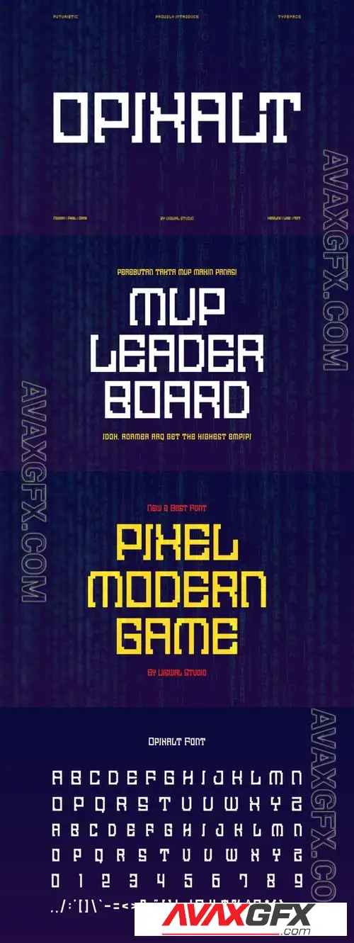 Opixalt - Modern Pixel Logo Font PVKNFGA