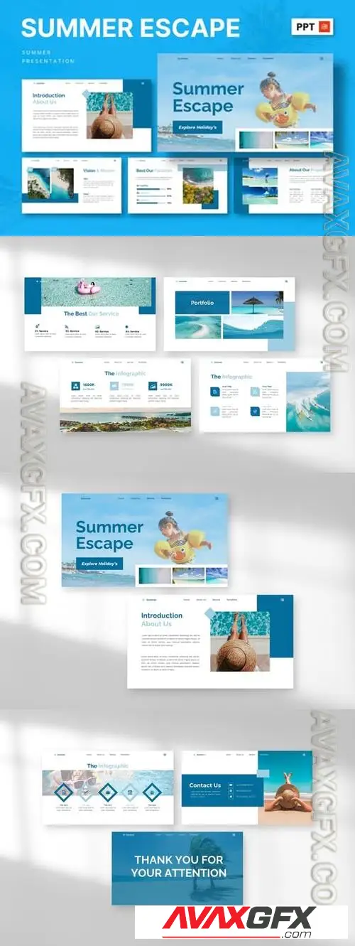Summer Escape - Summer Powerpoint 9PUR9FS