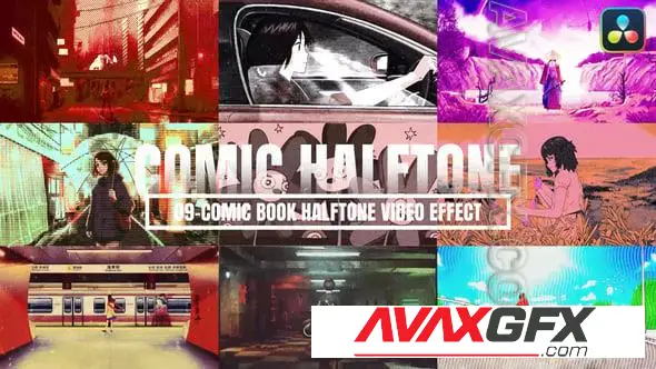Comic Book Halftone Video Effect For DaVinci Resolve 56523602