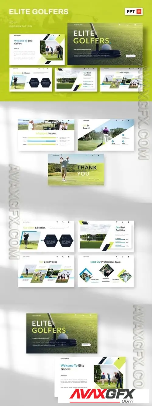 Elite Golfers - Golf Powerpoint P8622ZB