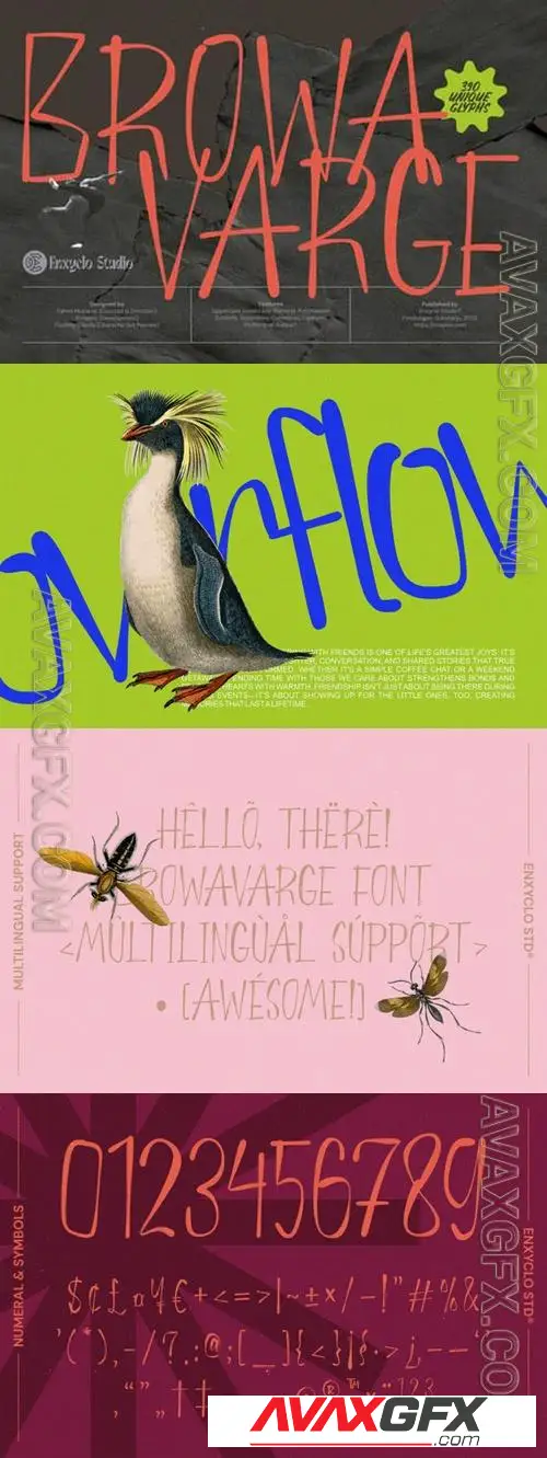 Browavarge - Expressive Hand-Drawn Display Font CHDNJFD