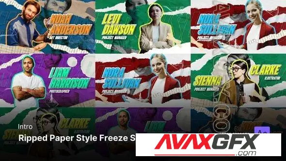 Intro - Ripped Paper Style Freeze Scene After Effects Template 57990931