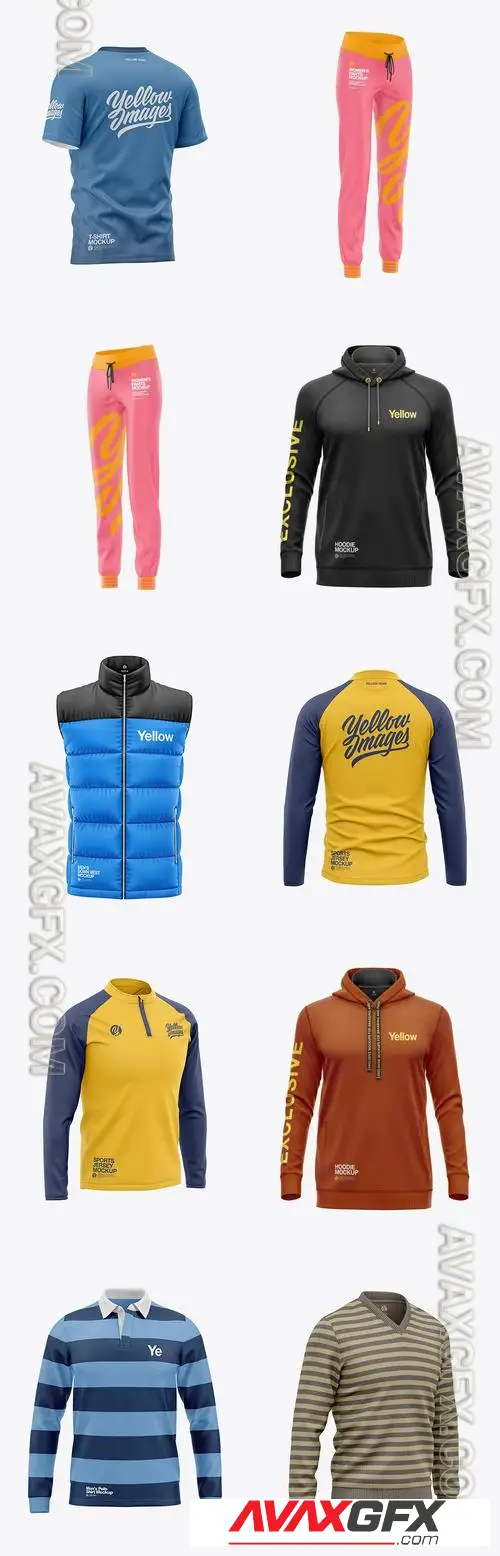 10 Apparel Mockup Bundle 14 - Yellowimages