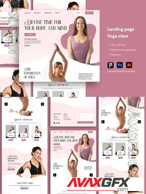 Yoga Class Website Landing Page 2BDFMML