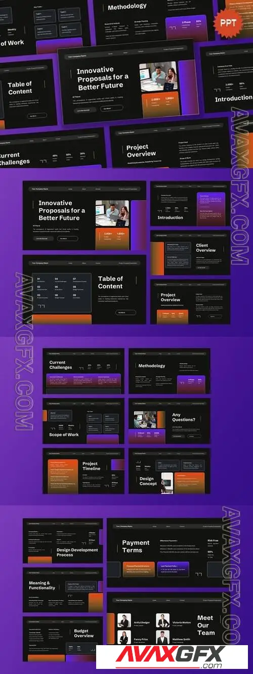 Black Gradient Project Proposal PPT 6FJU626