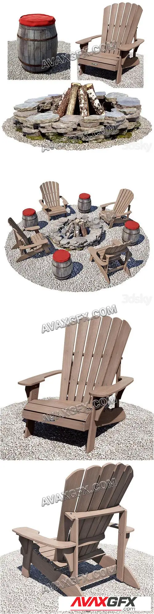 Bonfire area - 3D Model