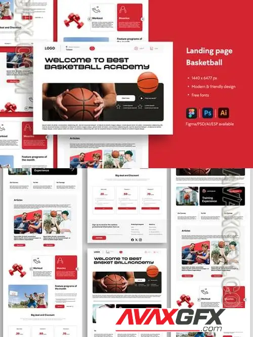 Basketball Academy Website Landing Page NKLK7YL