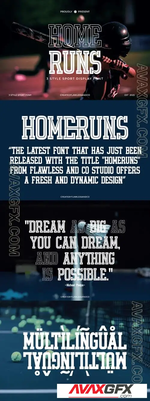 Home Runs - Sports Display Font L6CF3NJ