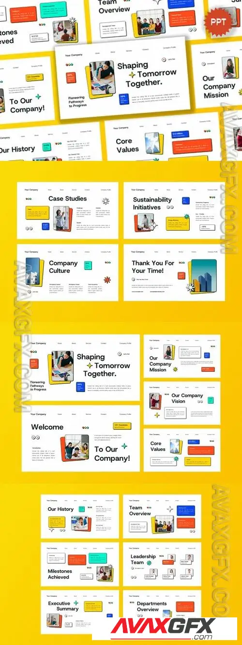 White Yellow Company Profile PPT 2JJ3JC8