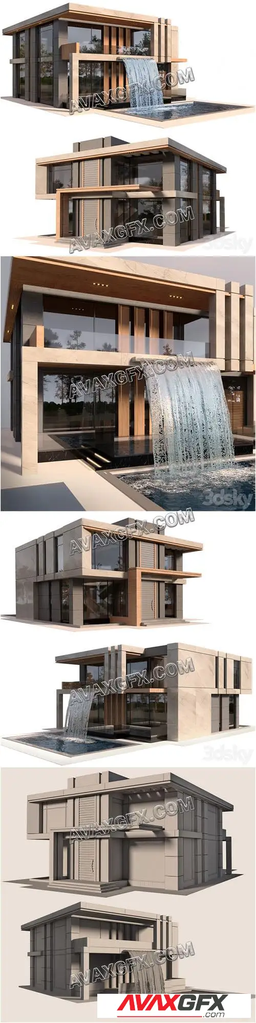 Modern Villa with pool - 3D Model