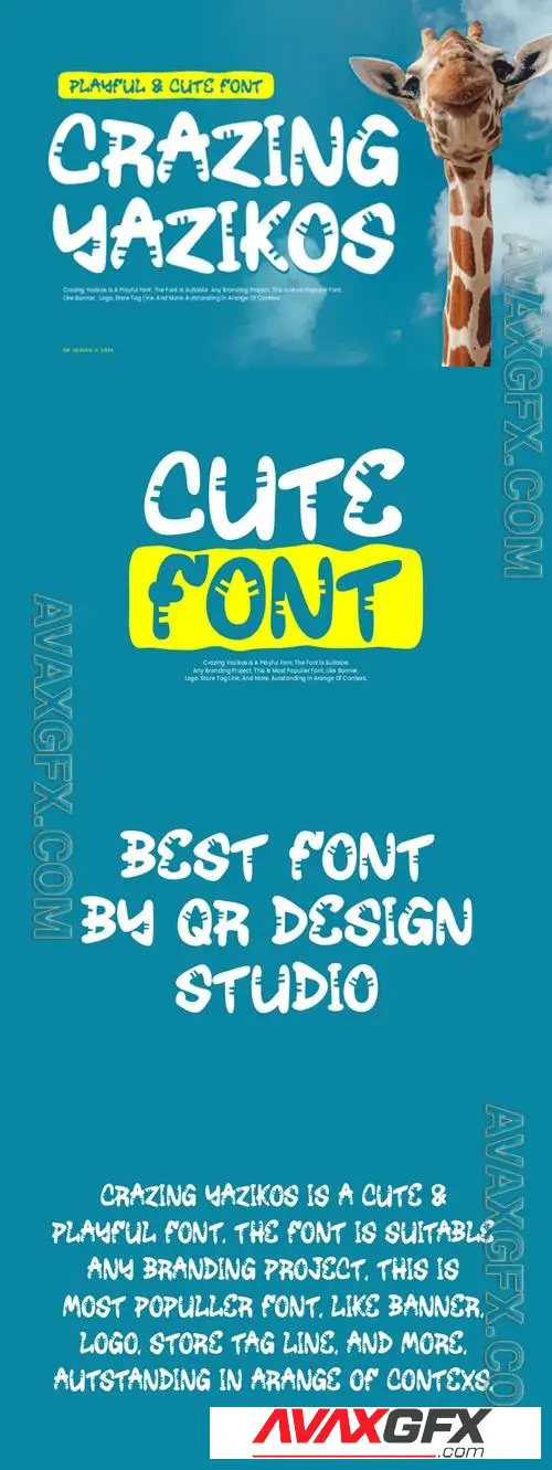 Crazing Yazikos - Playful Font GVATL9C
