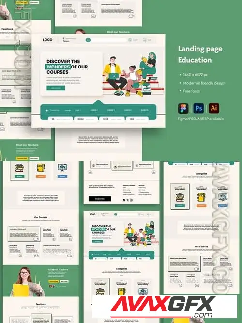 Online Learning Courses Website Landing Page 8FGZFPB