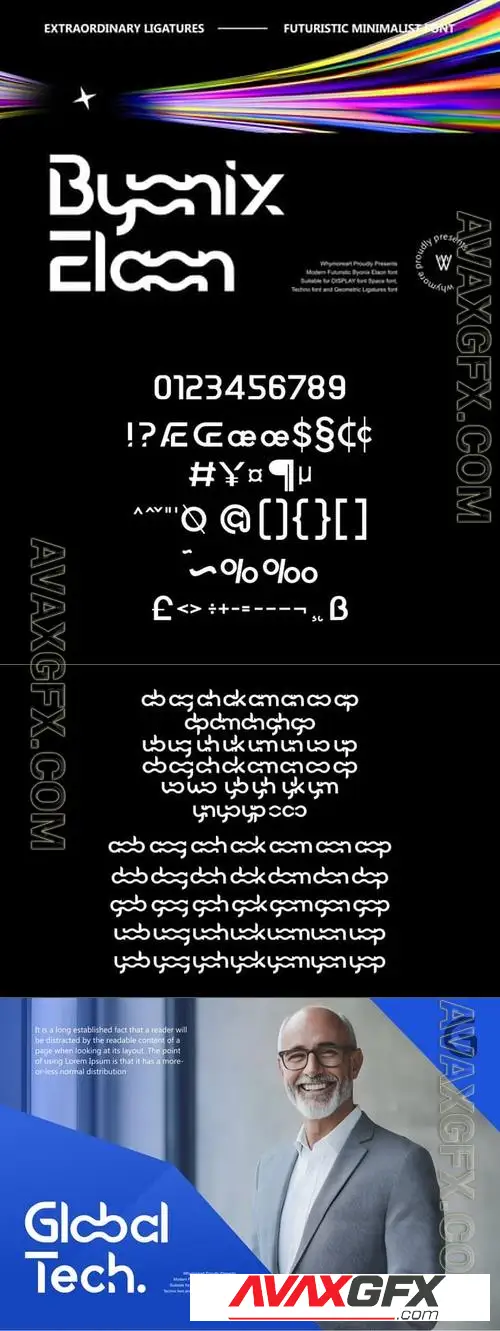 Byonix Elaon Space Futuristic Ligatures Fonts 4XT6FXF