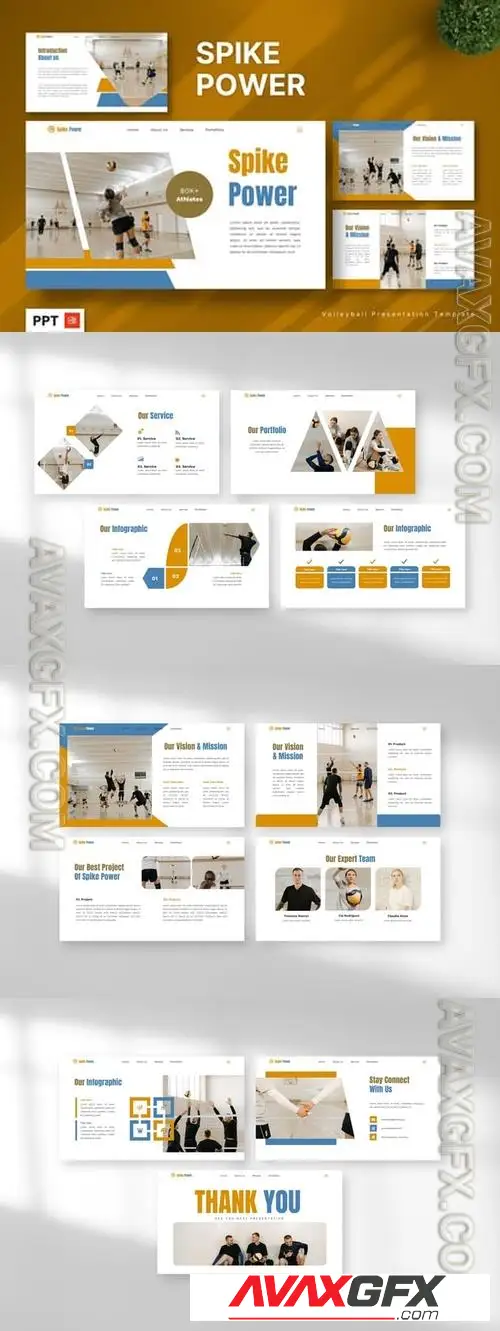 Spike Power - Volleyball Powerpoint 7CU64KQ