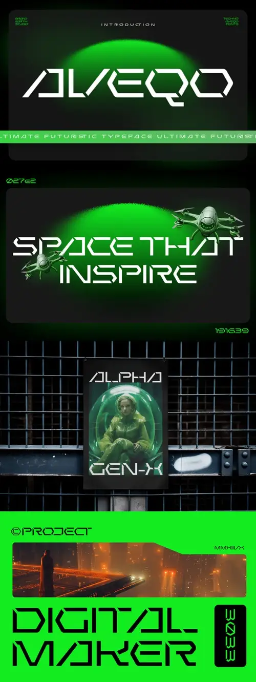 Download Aveqo Futuristic Font 9JMHXPY