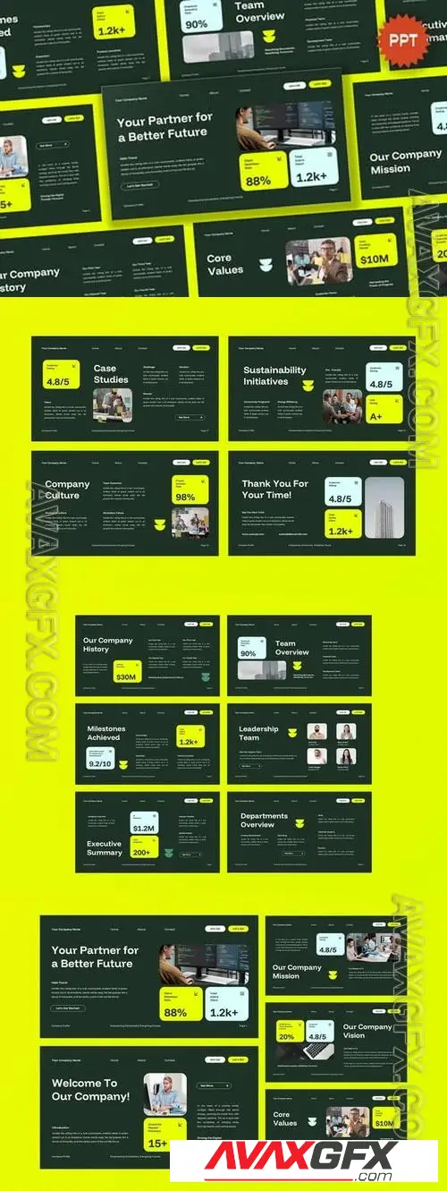 Green Modern Company Profile PPT L2VWJ94