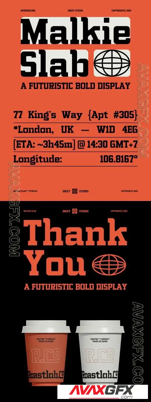 Malkie Slab вЂ“ Futuristic Bold Display Font FH2UMLJ