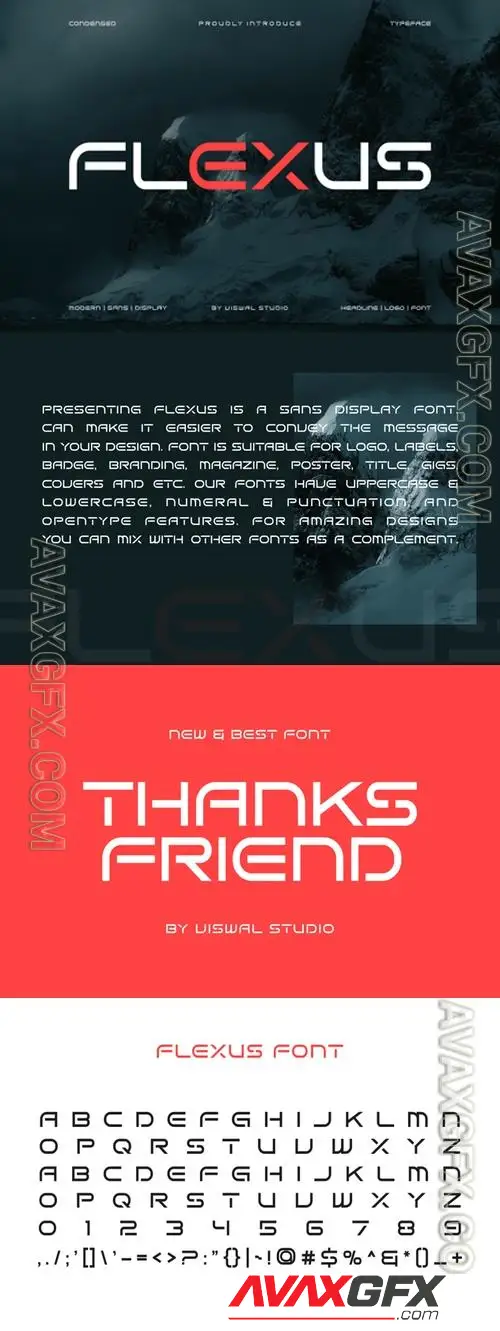 Flexus - Futuristic Logo Font PZ9L4QG
