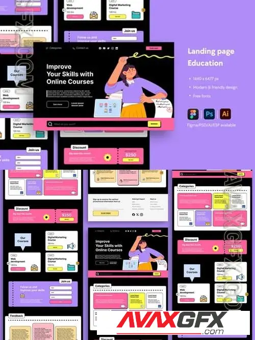 Online Learning Courses Website Landing Page VSS45CZ